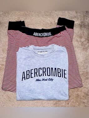 Abercrombie Kids New York City Logo Tee and Sleep Set - Gray & Red